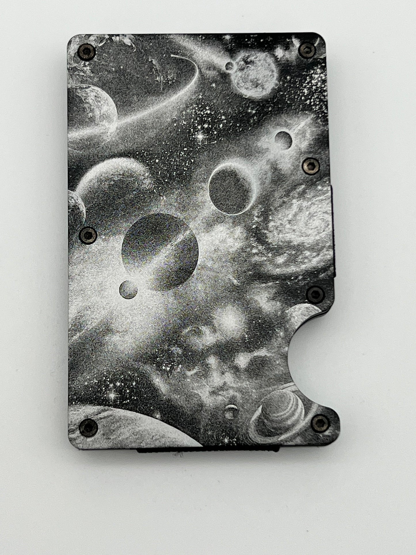 Metal Wallet With Money Clip (Outer Space)