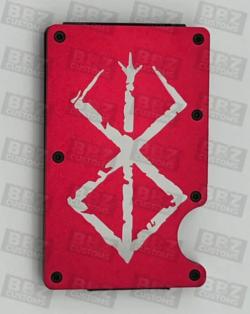 Metal Wallet With Money Clip (Berserk Blood Symbol) Red